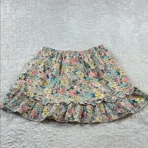 Luna Moon floral embroidered ruffle hem‎ skirt, size L